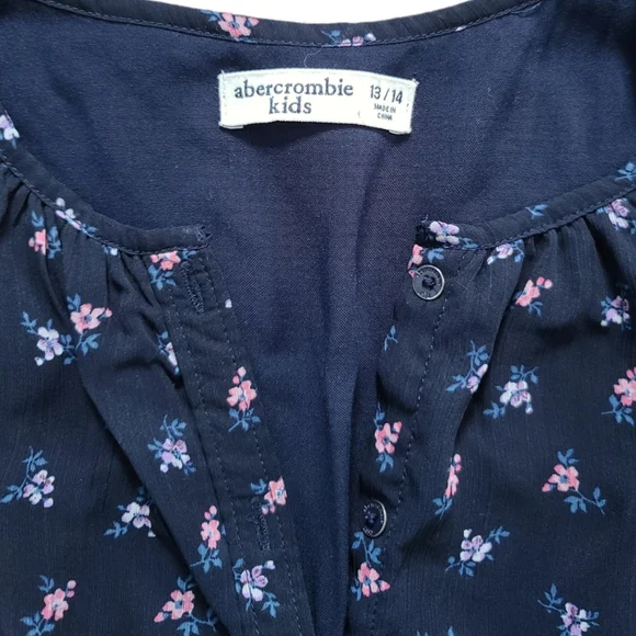 Abercrombie Kids Girls Blue Floral Romper - Picture 4 of 4